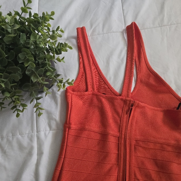Orange Bodycon Sleeveless Dress - Size M - Picture 3 of 4